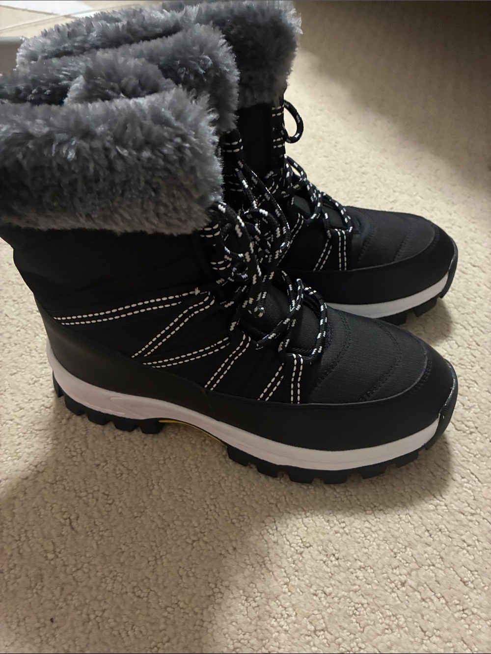 ZiiTOP Black Fur Lined Waterproof Winter Snow Boots EU 39 / US 8-8.5 👵MT